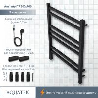 Электрический полотенцесушитель Aquatek Альтаир П7 500x700 Черный муар арт-AQ EL KP0770BL — фото 3, Электрические полотенцесушители