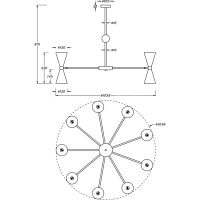 Люстра Maytoni Modern Vesper Черная Золото арт-MOD108PL-18GB — фото 4, Люстры