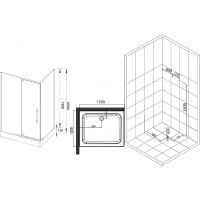 Душевой уголок Esbano ESR-8180 120x80 профиль Хром стекло прозрачное арт-ESUGR8180 — фото 9, Прямоугольные душевые уголки