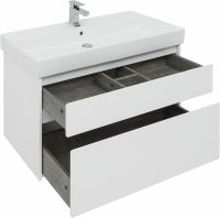 Тумба под раковину Aquanet Nova Lite Slim Synergy 100 подвесная Белая глянцевая арт-249940 — фото 9, Тумбы под раковину