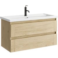 Тумба под раковину Aqwella Astrid 100 подвесная Дуб Давос арт-AST0110DD — фото 1, Тумбы под раковину