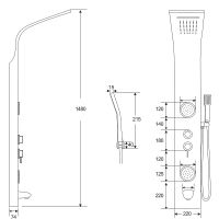 Душевая панель Ceruttispa Twin BS с гидромассажем Хром арт-CT9986 — фото 3, Душевые панели