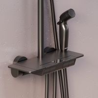 Товар: Душевая система Damixa Gala с термостатом Черная матовая арт-953770300 - фото 4 Душевая система Damixa Gala с термостатом Черная матовая арт-953770300 — фото 4, Душевые стойки