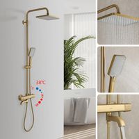 Товар: Душевая система Gappo G91 с термостатом Золото арт-G2491-3 - фото 15 Душевая система Gappo G91 с термостатом Золото арт-G2491-3 — фото 15, Душевые стойки