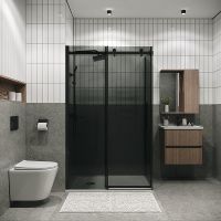 Душевой уголок Grossman Classic 110х70 профиль Черный матовый стекло тонированное арт-120.K33.04.1170.21.10 — фото 4, Прямоугольные душевые уголки