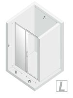 Душевая дверь New Trendy Prime Chrome 120 L профиль Хром стекло прозрачное арт-D-0302A — фото 8, Раздвижные душевые двери