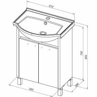 Тумба под раковину Aquanet Донна 60 Белый глянец арт-294390 — фото 10, Тумбы под раковину
