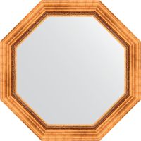 Зеркало Evoform Octagon 77х77 в багетной раме - Римское золото 88 мм арт-BY 3786 — фото 1, Зеркала в ванную комнату