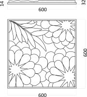 Гипсовая 3д панель Artpole Platinum Flora глянцевая 600x600 мм арт-GM-0042 — фото 5, Гипсовые 3Д панели