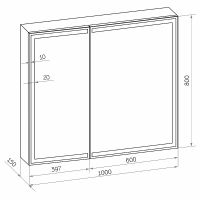 Зеркальный шкаф Континент Mirror Box black Led 100 с подсветкой Черный арт-МВК051 — фото 12, Зеркальные шкафы в ванную