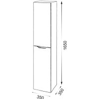 Шкаф пенал Orange Line 35 подвесной Черный матовый арт-Li-35Pub — фото 7, Пеналы для ванной комнаты