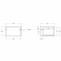 Тумба Cezares Tavolone 50 Rovere tabacco арт-41585 — фото 4, Комоды и тумбы для ванной комнаты