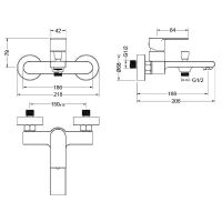 Комплект смесителей Aquatek Лира Черный матовый арт-AQ1430MB — фото 6, Готовые комплекты для ванной комнаты