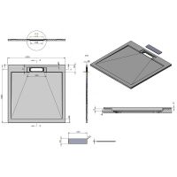 Душевой поддон из искусственного камня Esbano Luxe ESP-LX100B 100x100 Черный матовый арт-ESPLX 100B — фото 5, Душевые поддоны из искусственного камня