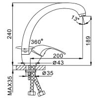 Смеситель для кухни Frap H29 Хром арт-F4129-B — фото 2, Смесители для кухни