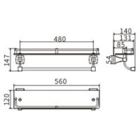 Стеклянная полка CeramaLux Domino Хром арт-95411 — фото 2, Полки для ванной и душа