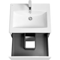 Тумба под раковину Aquaton Сохо 60 подвесная Белая глянцевая арт-1A258001AJ010 — фото 4, Тумбы под раковину