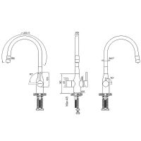 Смеситель для кухни Paulmark Salix Бронза Белый арт-Sa213419-BRw — фото 11, Смесители для кухни