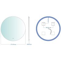 Зеркало Aquanet Смарт 77 с подсветкой с бесконтактным выключателем арт-336632 — фото 10, Зеркала в ванную комнату