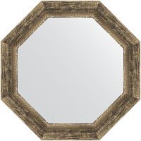 Зеркало Evoform Octagon 58х58 в багетной раме - Старое дерево с плетением 70 мм арт-BY 7320 — фото 1, Зеркала в ванную комнату