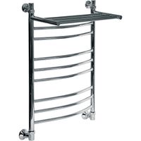 Водяной полотенцесушитель Ника Arc ЛД/ВП (г2) 80x40 с полкой Хром арт-ЛД Г2 ВП 80/40 — фото 2, Водяные полотенцесушители