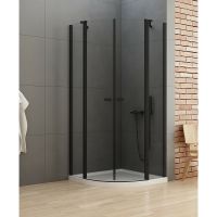 Товар: Душевой уголок New Trendy New Soleo Black 80х80 профиль Черный стекло прозрачное арт-K-0538 - фото 2 Душевой уголок New Trendy New Soleo Black 80х80 профиль Черный стекло прозрачное арт-K-0538 — фото 2, Душевые уголки четверть круга