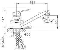 Смеситель для кухни Frap H16 Хром арт-F4516 — фото 2, Смесители для кухни