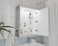 Зеркальный шкаф 1MarKa Соната 75 с подсветкой  Белый глянец арт-Ц0000007616 — фото 4, Зеркальные шкафы в ванную