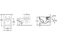 Товар: Унитаз Villeroy&Boch Venticello подвесной без сиденья арт-4611R001 - фото 9 Унитаз Villeroy&Boch Venticello подвесной без сиденья арт-4611R001 — фото 9, Подвесные унитазы