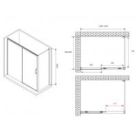 Душевой уголок Abber Komfort 140x90 профиль Черный стекло прозрачное арт-AG93140B-S92B — фото 3, Прямоугольные душевые уголки
