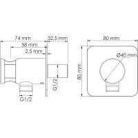 Шланговое подключение WasserKRAFT Fulda Черное матовое арт-A302 — фото 2, Шланговые подключения