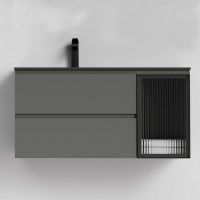 Тумба с раковиной Orans BC-2055-1000L 100 подвесная Темно-серая арт-2055100L — фото 1, Тумбы с раковиной