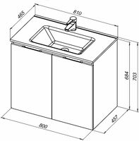 Тумба под раковину Aquanet Алвита New 80 подвесная Серая матовая арт-277528 — фото 9, Тумбы под раковину