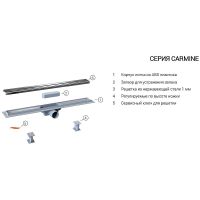 Душевой лоток Vincea Carmine 50 с решеткой Хром арт-SAY.510.50.P.PITI — фото 3, Душевые лотки