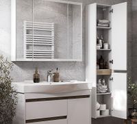 Шкаф пенал Aquaton Нортон 34 L подвесной Белый глянец арт-1A249403NT01L — фото 6, Пеналы для ванной комнаты