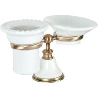 Стакан для зубных щеток с мыльницей TW Harmony Бронза арт-TWHA141bi/br — фото 1, Стаканы для зубных щеток