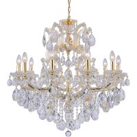 Люстра Crystal Lux Isabel SP11 Gold Transparent Прозрачная Золото арт-ISABEL SP11 GOLD/TRANSPARENT — фото 1, Люстры