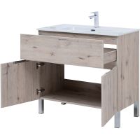 Тумба под раковину Aquanet Алвита New 90 Дуб веллингтон белый арт-303912 — фото 7, Тумбы под раковину