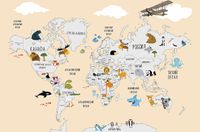 Фреска детская Ortograf Для самых маленьких 32912 Фактура бархат FX Флизелин (4,1*2,7) Розовый/Разноцветный, Карты арт-32912 (бархат FX) — фото 2, Фрески