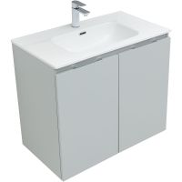 Тумба под раковину Aquanet Алвита New 80 подвесная Серая матовая арт-277528 — фото 8, Тумбы под раковину