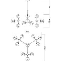 Люстра Artelamp Bolla Янтарная Черная арт-A1664SP-12BK — фото 4, Люстры