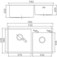 Кухонная мойка Aflorn Premium 78 Золотой сатин арт-AF97843W-D — фото 2, Кухонные мойки