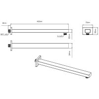 Душевая система Vincea Inspire с термостатом Вороненая сталь арт-VSFW-321MT1GM — фото 10, Встраиваемые душевые комплекты