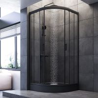 Душевой уголок AM.PM Gem 90х90 профиль Черный матовый стекло прозрачное арт-W90G-401-090BT — фото 3, Душевые уголки четверть круга