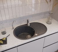 Кухонная мойка Domaci Бьелла DMC-18L арт-DMC-18L-308 черная — фото 4, Кухонные мойки