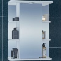 Зеркальный шкаф СанТа Герда 55 с подсветкой Белый арт-101021 — фото 1, Зеркальные шкафы в ванную