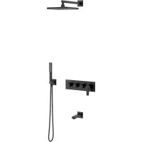 Душевая система Teska Euro X Черный матовый арт-EX3680 — фото 1, Встраиваемые душевые комплекты