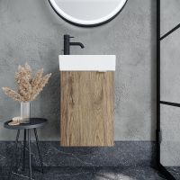 Тумба под раковину Sancos Mini 37 L подвесная Дуб чарльстон арт-MN35ECHL — фото 1, Тумбы под раковину