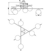 Потолочный светильник Maytoni Modern Nostalgia Белый Золото матовое арт-MOD048CL-06G — фото 9, Накладные светильники