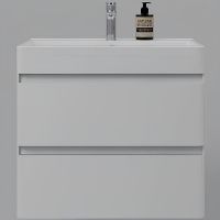 Тумба под раковину Style Line Атлантика 70 Люкс Plus подвесная Белая матовая антискрейтч арт-СС-00002339 — фото 1, Тумбы под раковину